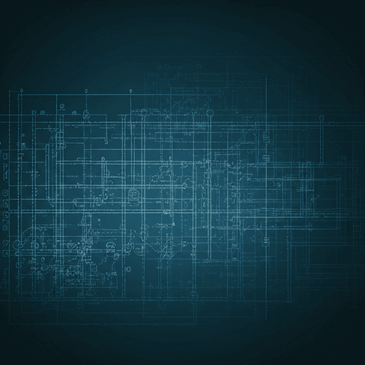 Technical blueprint schematic overlay pattern